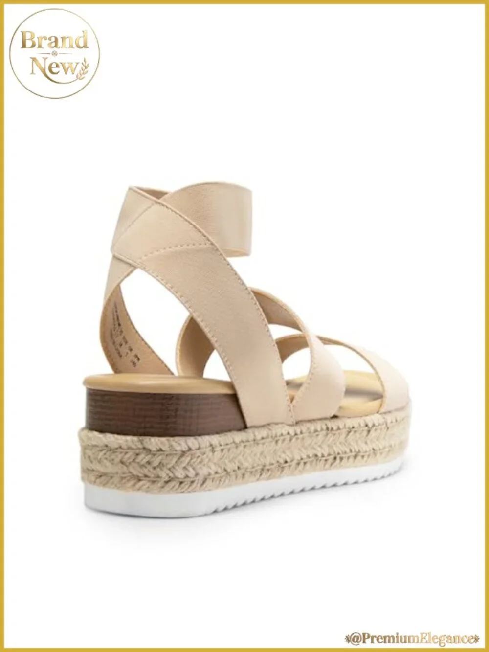 Strappy Espadrille Platform Wedge Sandals Vegan Leather Insole